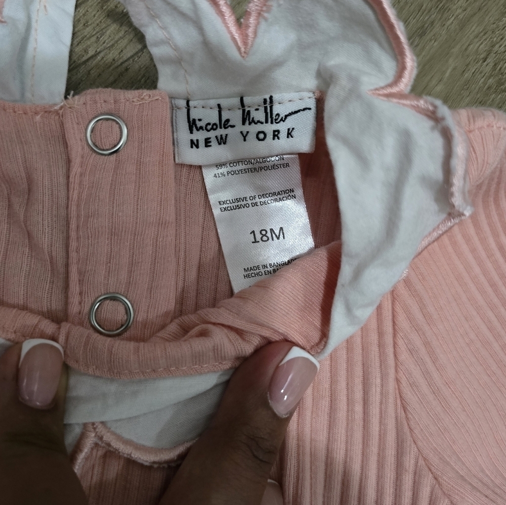 Nicole Miller Pink and White Baby Bodysuit - Picture 5 of 7